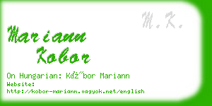 mariann kobor business card